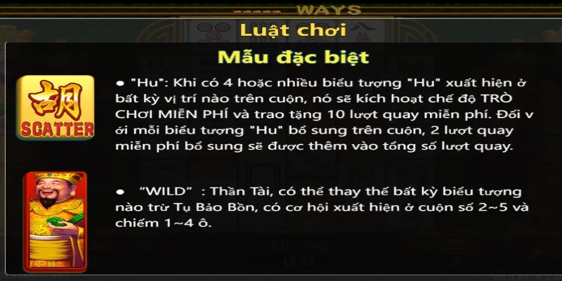 Nổ hũ thần Mahjong có tính năng Wild Thần Tài để hỗ trợ người chơi